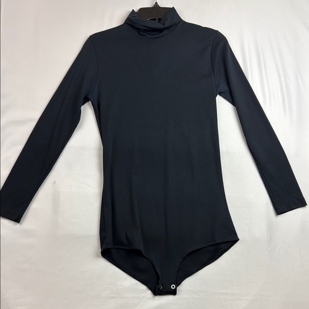 Children's Black Long-Sleeve Turtleneck Bodysuit